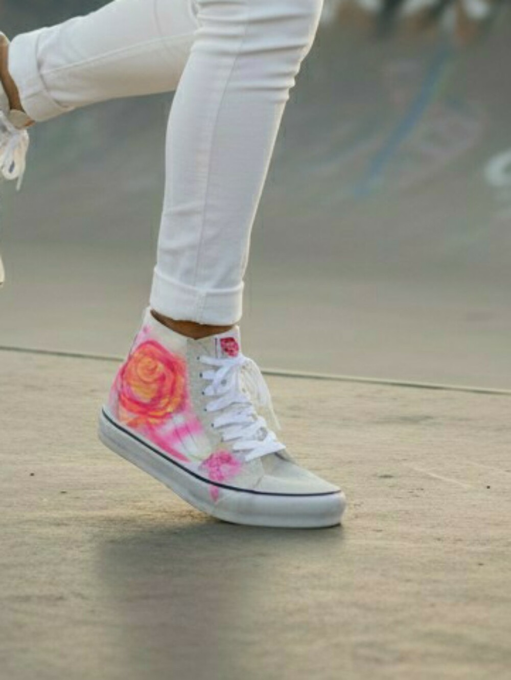 Vans SK-8 Hi 38 DX Collina Strada Collaboration  Rose & Splatter Paint Sneakers